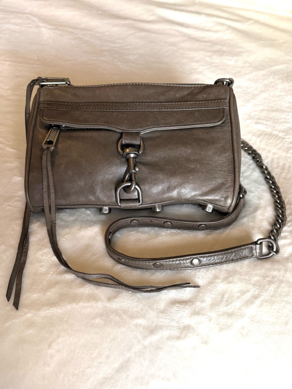 Rebecca Minkoff Mini MAC Crossbody Bag with Fringe and Chain Strap